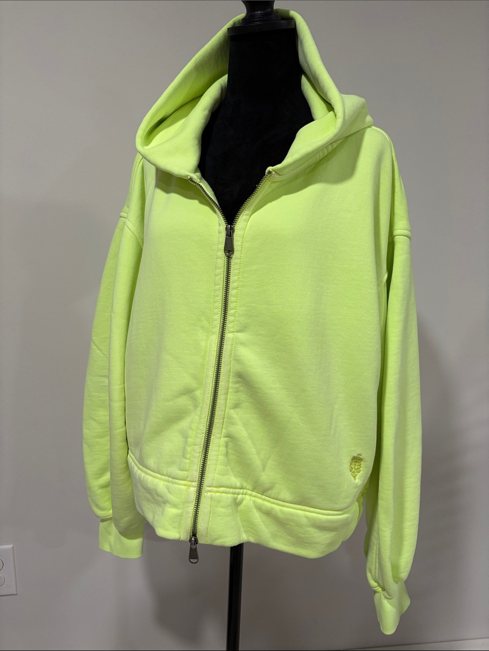 FP Movement by Free People Neon Yellow Full-Zip Hoodie M